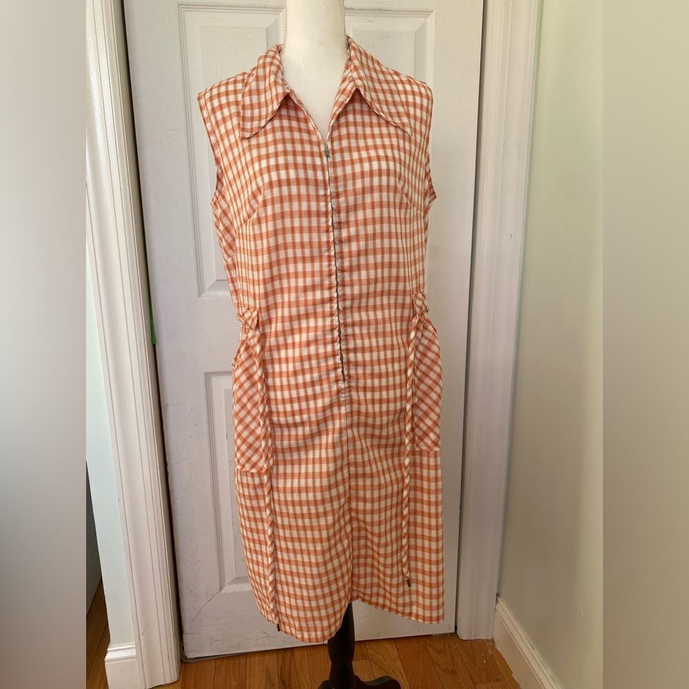 1970s/ 60s Orange Creamsicle Striped House Dress